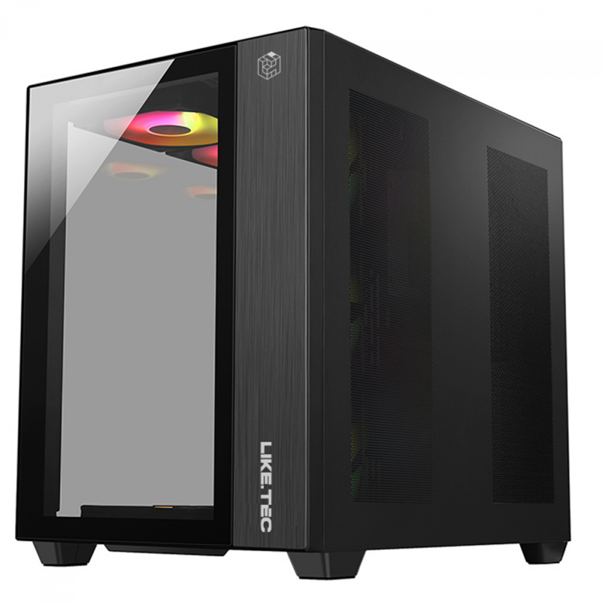Gabinete Gamer Liketec Zeus V2, Mid Tower, Vidro Temperado, ATX,  Black, Sem Fonte, Sem Fan, LC-CB3X3-ZEUS-2042