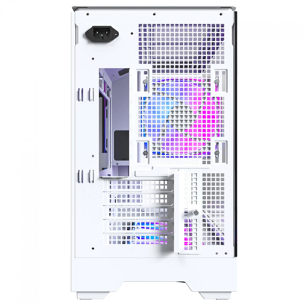 Gabinete Gamer Montech King 15 Pro, Vidro Temperado, Mini Tower, mATX, Com 4 Fans, Branco