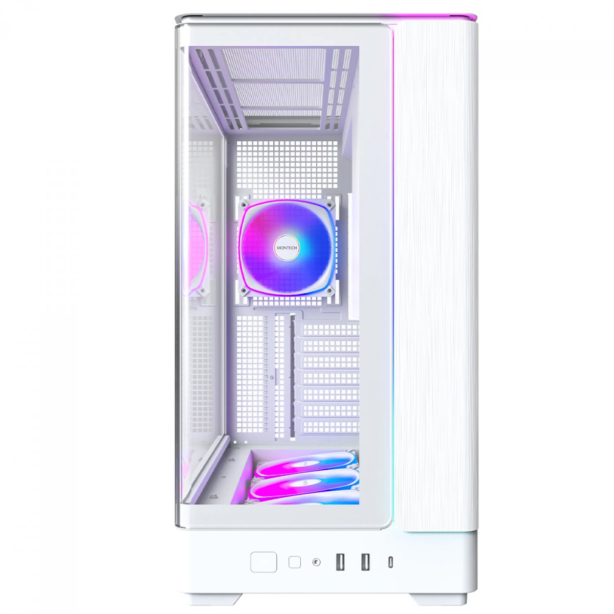Gabinete Gamer Montech King 45 Pro, Vidro Temperado, Mid Tower, ATX, Com 4 Fans, Branco