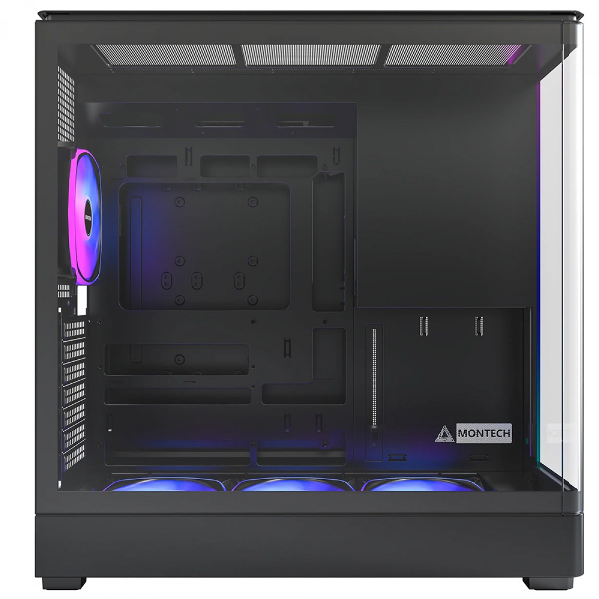Gabinete Gamer Montech King 45 Pro, Vidro Temperado, Mid Tower, ATX, Com 4 Fans, Preto