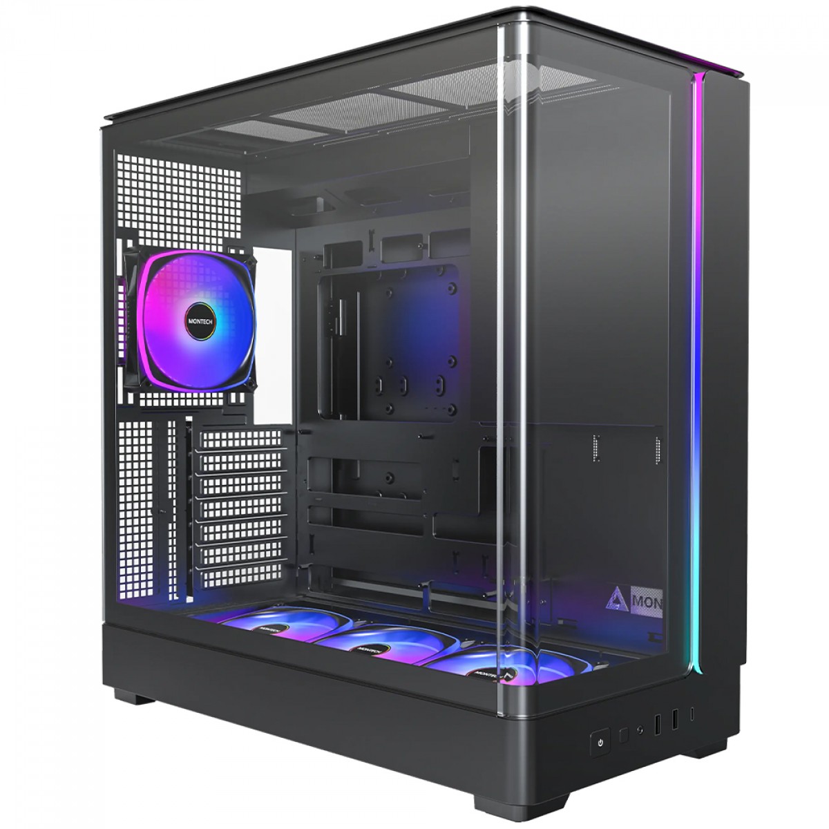 Gabinete Gamer Montech King 45 Pro, Vidro Temperado, Mid Tower, ATX, Com 4 Fans, Preto