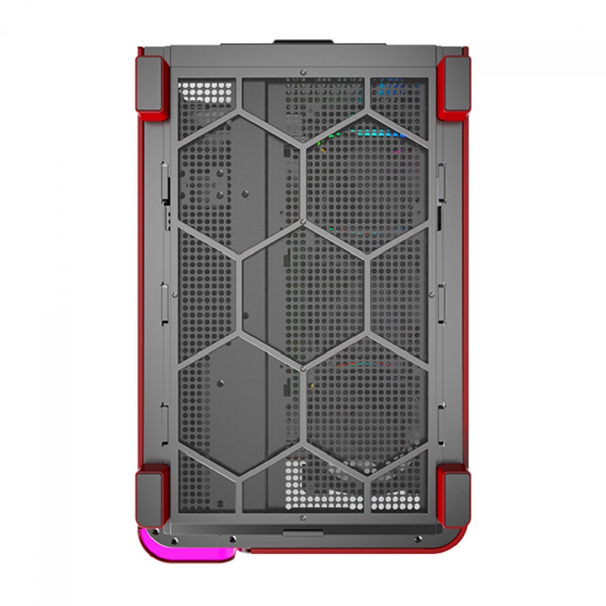 Gabinete Gamer Montech King 95 Pro, ARGB, Mid Tower, Vidro Temperado, ATX, Red, Sem Fonte, Com 6 Fans + Suporte Montech VH2