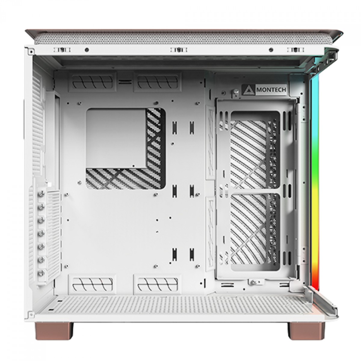 Gabinete Gamer Montech King 95 PRO, ARGB, Mid Tower, Vidro Temperado, ATX, Rose Gold, Sem Fonte, Com 6 Fans - OPEN BOX