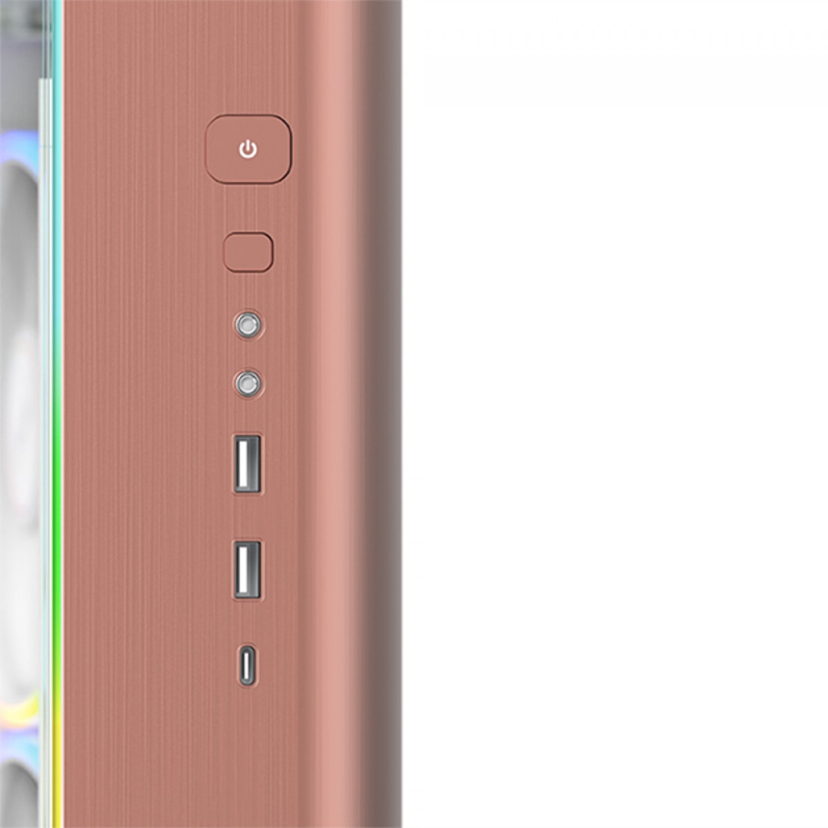 Gabinete Gamer Montech King 95 PRO, ARGB, Mid Tower, Vidro Temperado, ATX, Rose Gold, Sem Fonte, Com 6 Fans - OPEN BOX