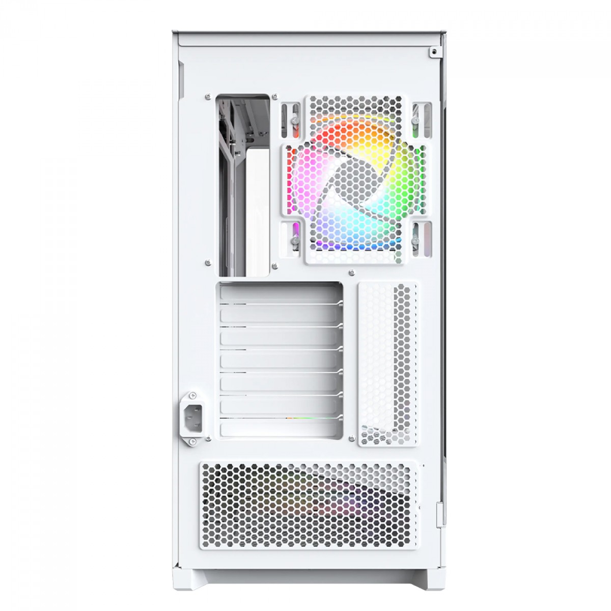 Gabinete Gamer Montech Sky Three, ARGB, Mid Tower, Vidro Temperado, ATX, Com 3 Fans, Branco