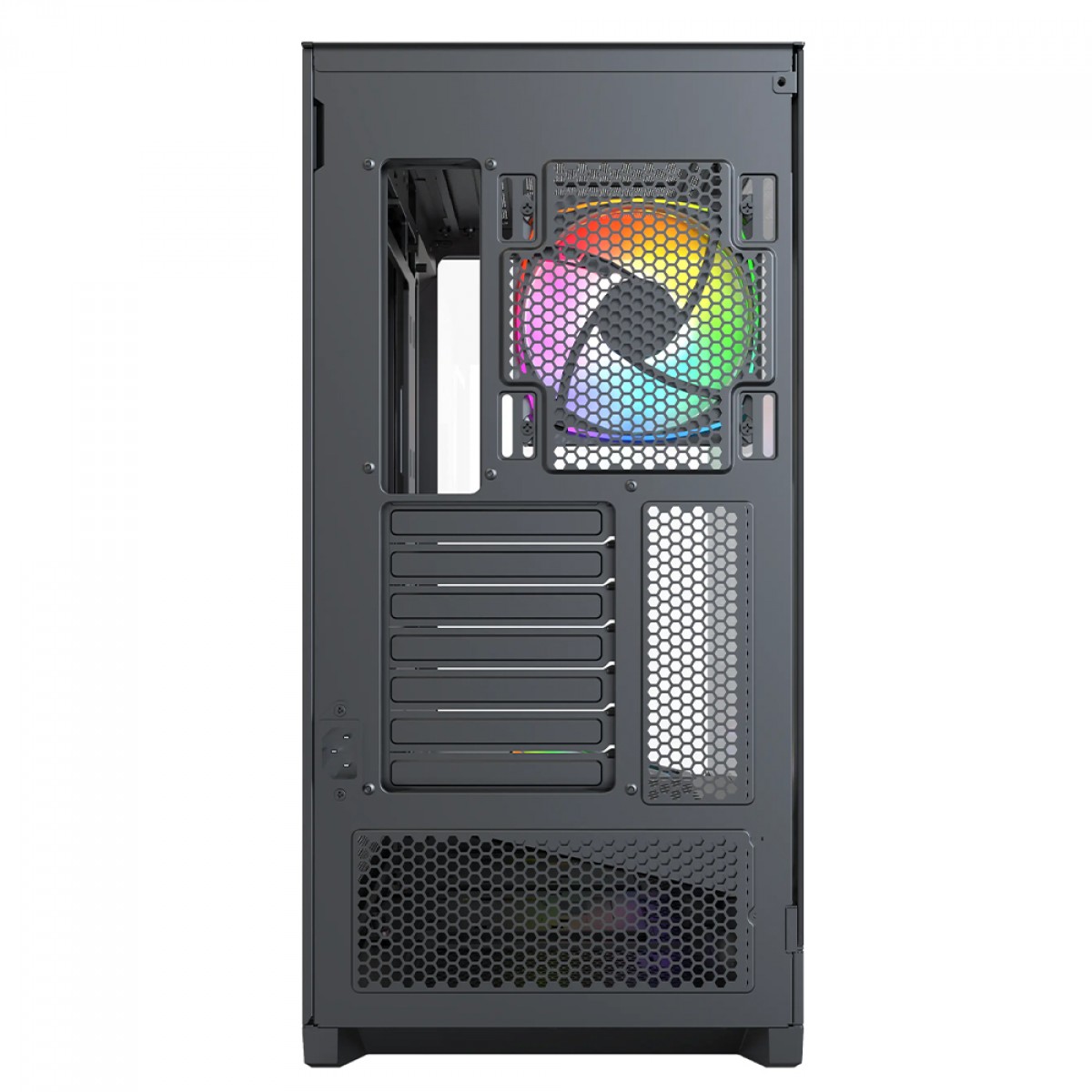 Gabinete Gamer Montech Sky Three, ARGB, Mid Tower, Vidro Temperado, ATX, Com 3 Fans, Preto