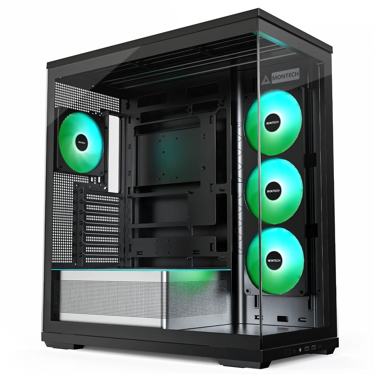 Gabinete Gamer Montech TG3, ARGB, Mid Tower, ATX, Sem Fonte, Com 4 Fans, Preto