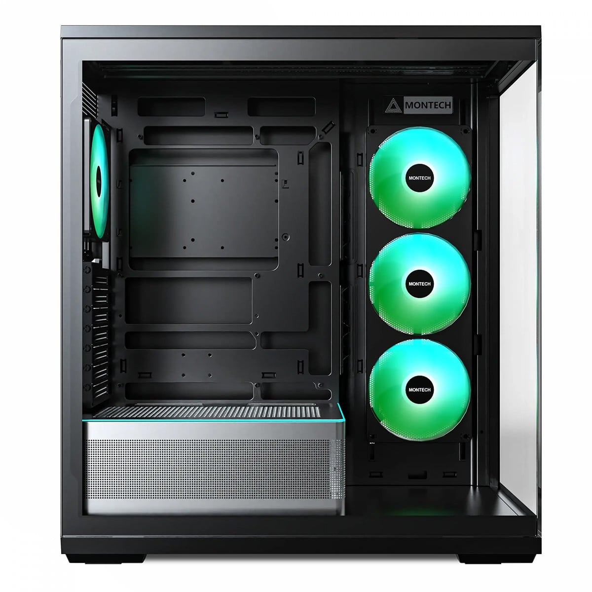 Gabinete Gamer Montech TG3, ARGB, Mid Tower, ATX, Sem Fonte, Com 4 Fans, Preto