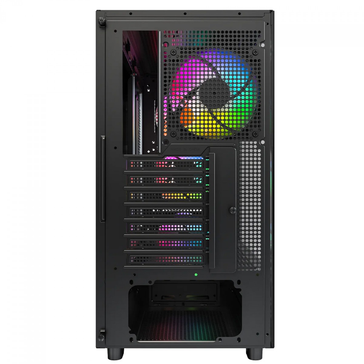 Gabinete Gamer Montech XR Wood, Mid Tower, ATX, Sem Fonte, Com 4 Fans ARGB, Preto
