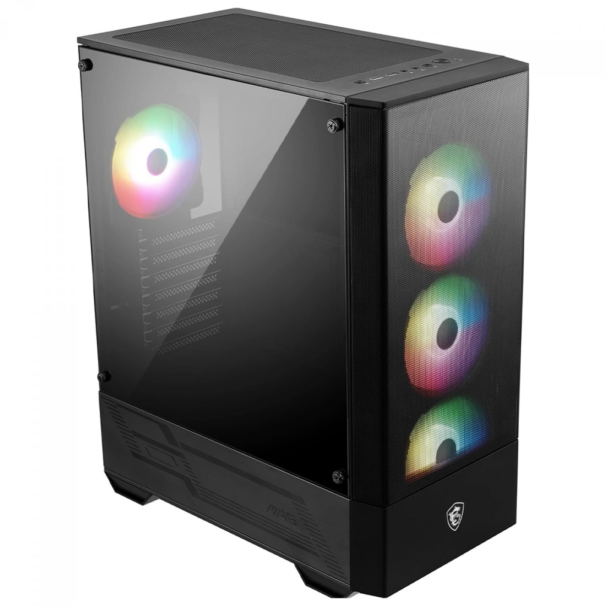 Gabinete Gamer MSI MAG Forge 112R, Mid Tower, Vidro Temperado, ATX, ARGB, Com 4 Fans, Preto, 306-7G16X23-809