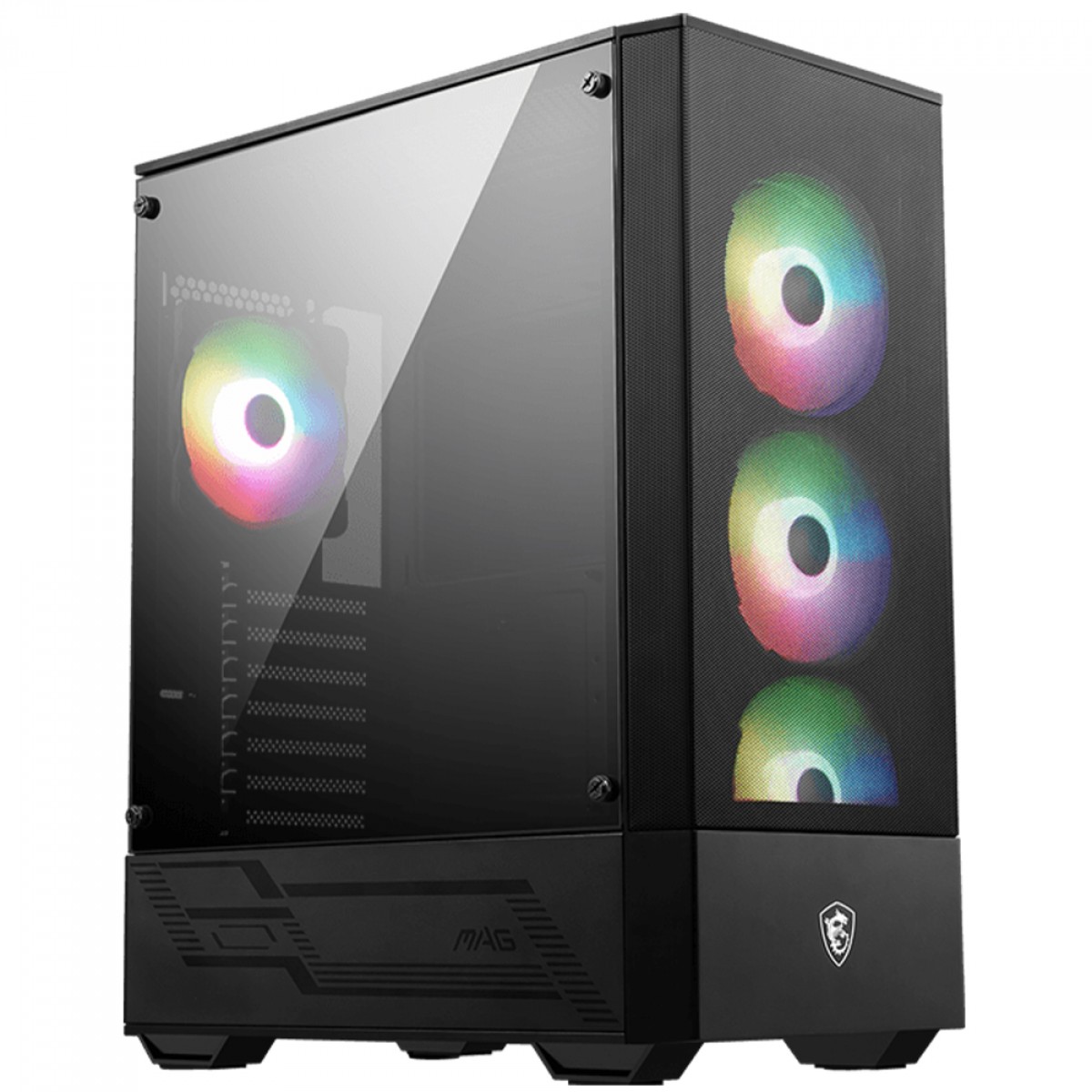 Gabinete Gamer MSI MAG Forge 112R, Mid Tower, Vidro Temperado, ATX, ARGB, Com 4 Fans, Preto, 306-7G16X23-809