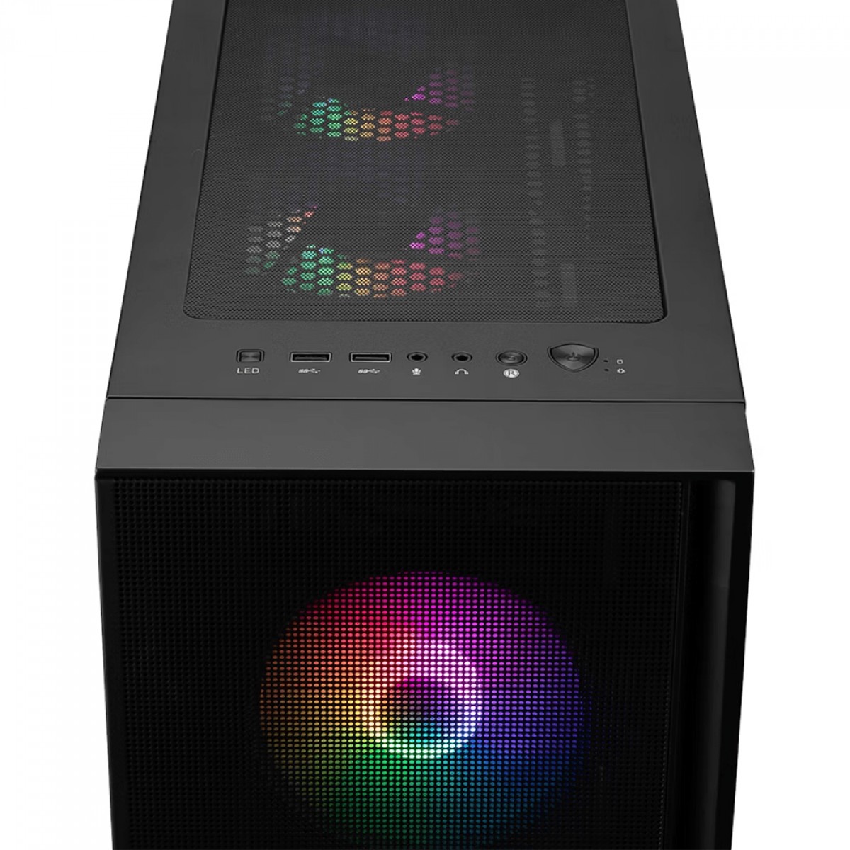 Gabinete Gamer MSI MAG Forge 120A AirFlow, Mid Tower, Vidro Temperado, ATX, RGB, Com 6 Fans, Preto
