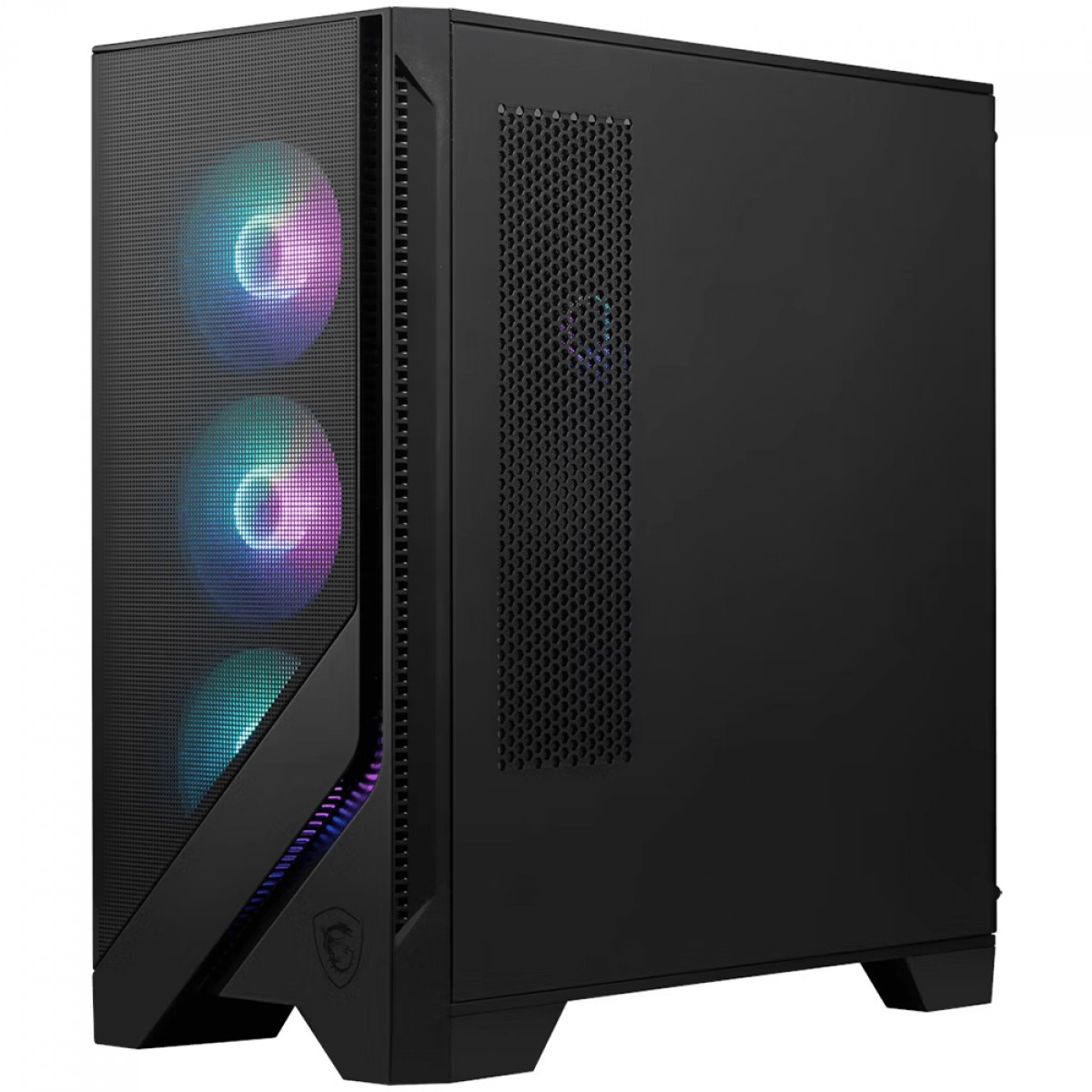 Gabinete Gamer MSI MAG Forge 320R AirFlow, Mid Tower, Vidro Temperado, ATX, ARGB, Com 4 Fans, Preto
