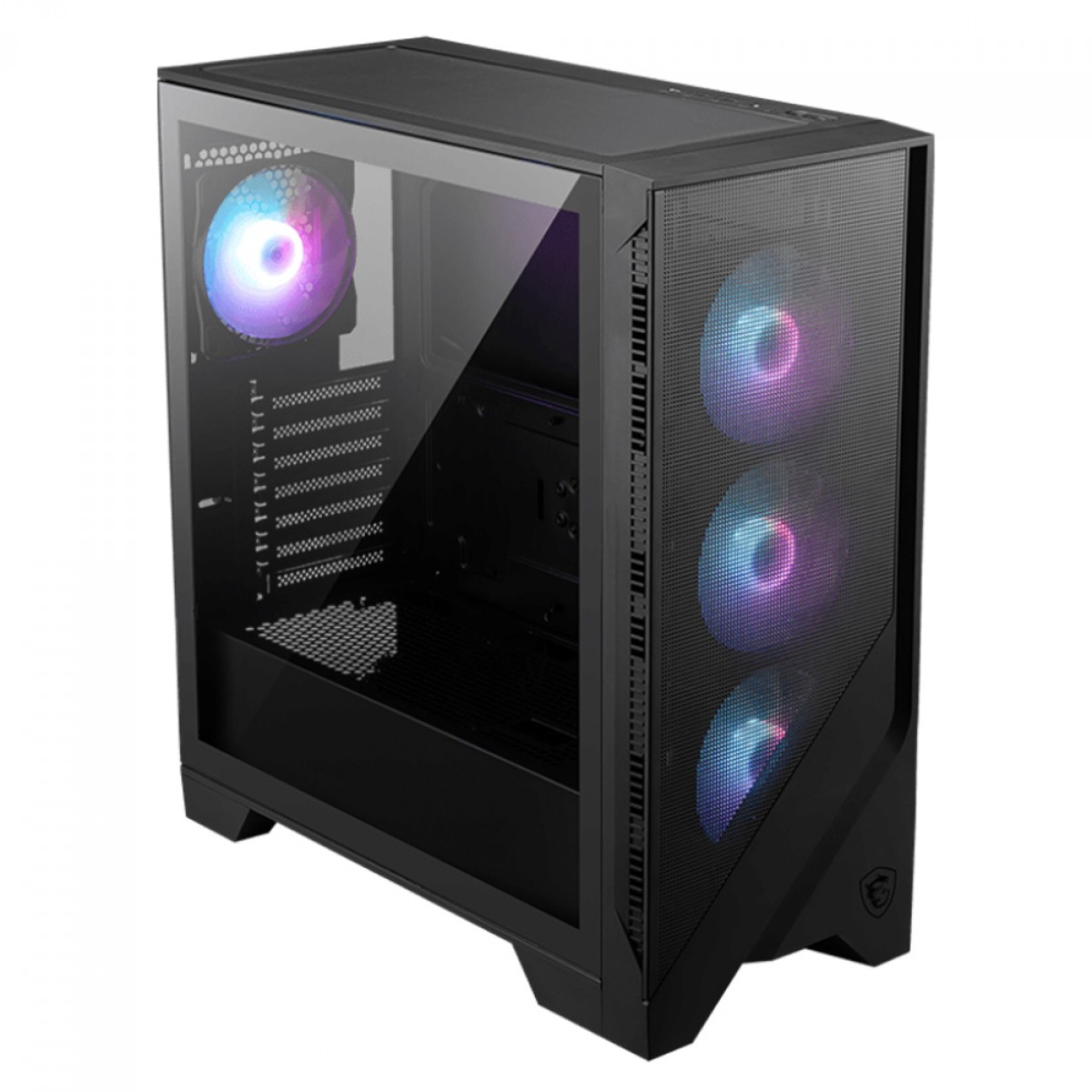 Gabinete Gamer MSI MAG Forge 321R AirFlow, Mid Tower, Vidro Temperado, ATX, ARGB, Com 4 Fans, Preto