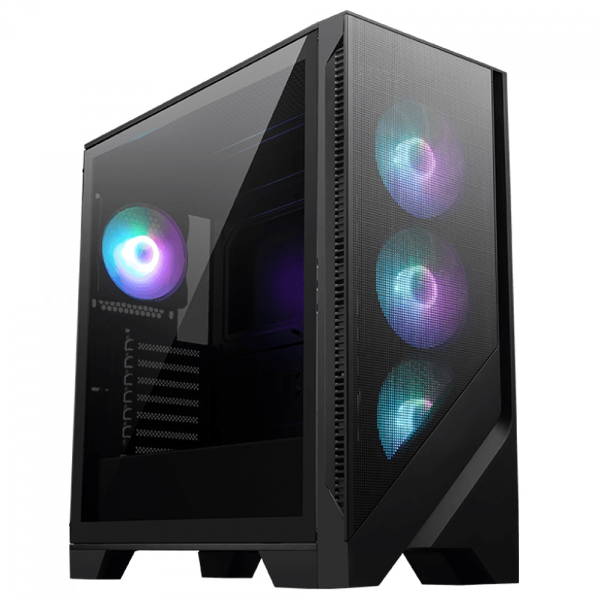 Gabinete Gamer MSI MAG Forge 321R AirFlow, Mid Tower, Vidro Temperado, ATX, ARGB, Com 4 Fans, Preto