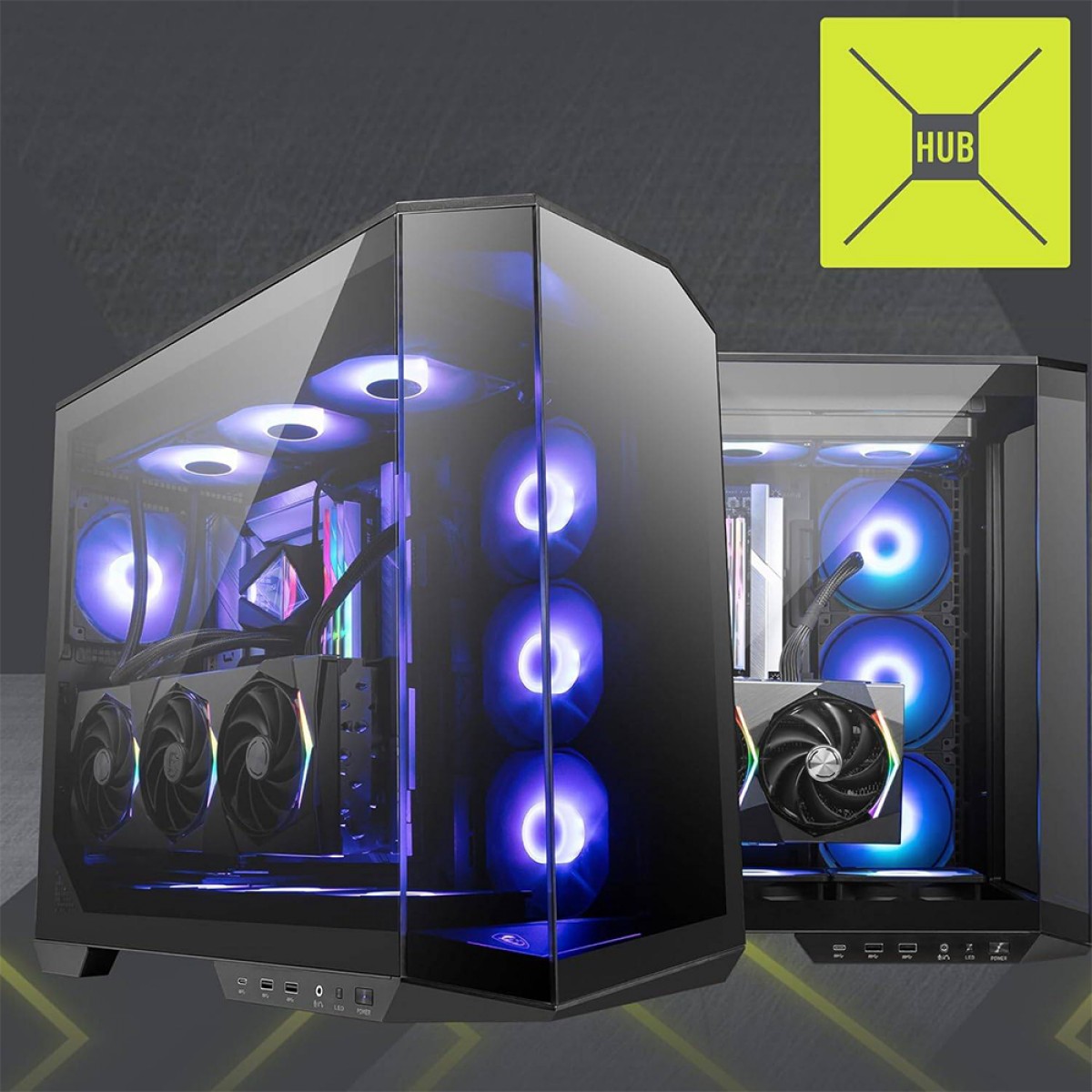 Gabinete Gamer MSI MAG Pano 100R PZ, Mid Tower, Vidro Temperado, ATX, Sem Fonte, Com 4 Fans ARGB, Preto, 306-7G26R15-HH9
