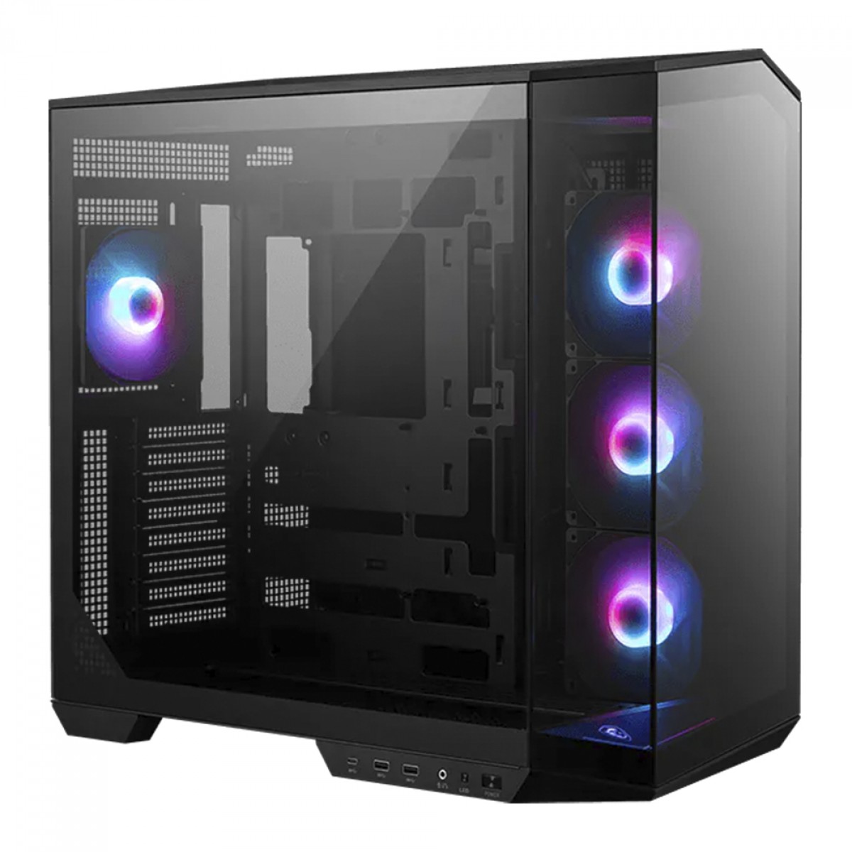Gabinete Gamer MSI MAG Pano 100R PZ, Mid Tower, Vidro Temperado, ATX, Sem Fonte, Com 4 Fans ARGB, Preto, 306-7G26R15-HH9