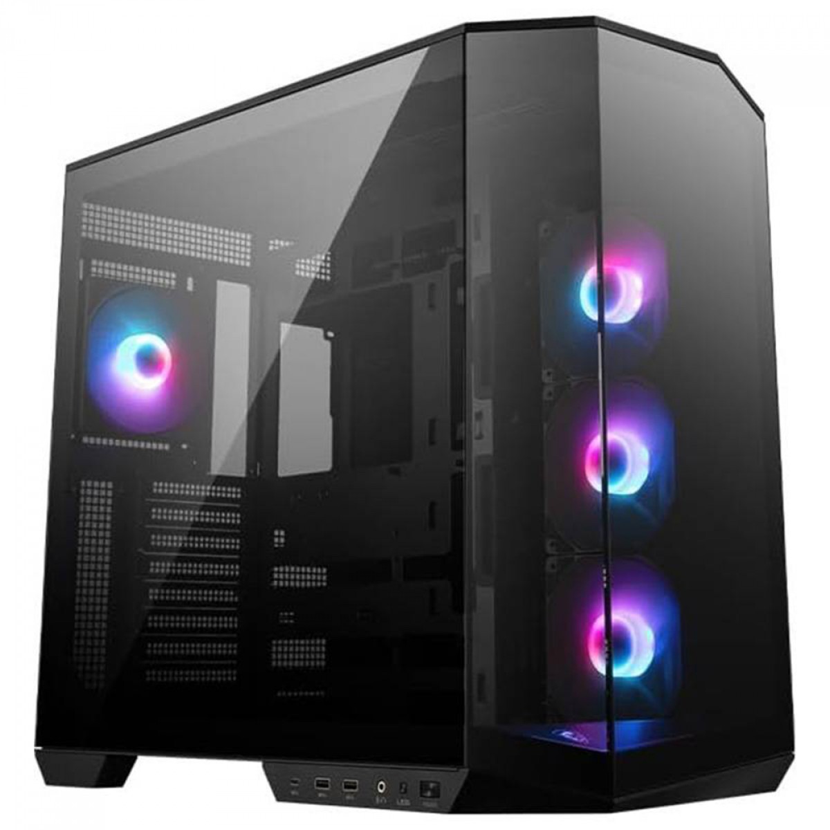 Gabinete Gamer MSI MAG Pano 100R PZ, Mid Tower, Vidro Temperado, ATX, Sem Fonte, Com 4 Fans ARGB, Preto, 306-7G26R15-HH9