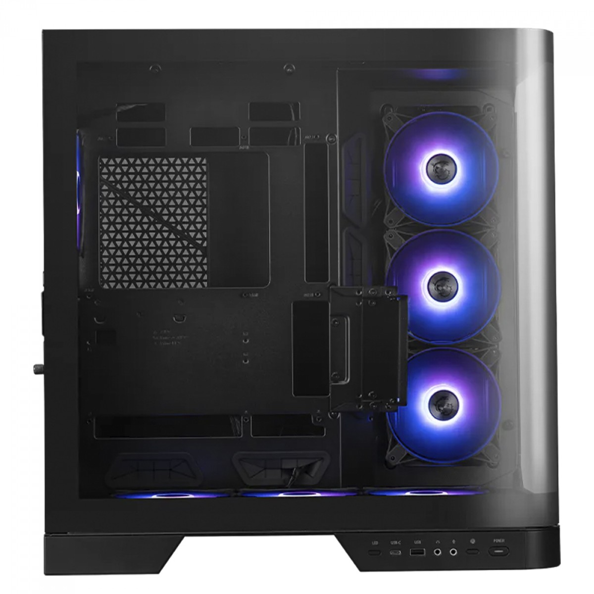 Gabinete Gamer MSI MAG Pano 120R PZ, Mid Tower, Vidro Temperado Curvo, ATX, Com 7 Fans ARGB, Preto