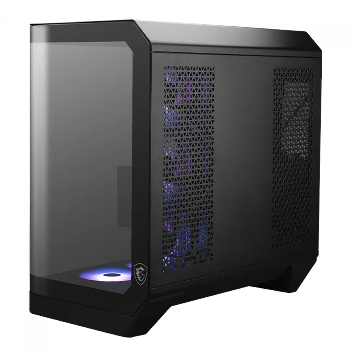 Gabinete Gamer MSI MAG Pano 120R PZ, Mid Tower, Vidro Temperado Curvo, ATX, Com 7 Fans ARGB, Preto