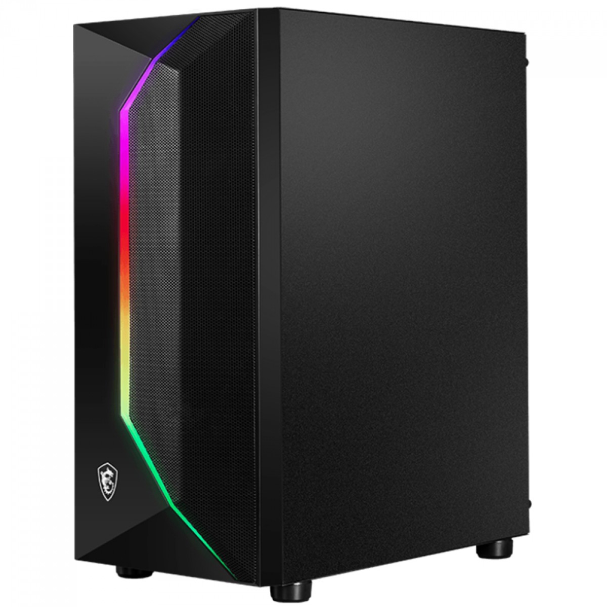 Gabinete Gamer MSI MAG Vampiric 100R, Mid Tower, Vidro Temperado, ATX, ARGB, Com 2 Fans, Preto, 306-7G07R25-809