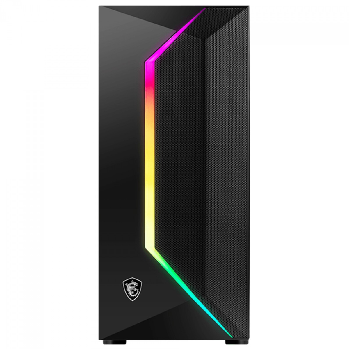 Gabinete Gamer MSI MAG Vampiric 100R, Mid Tower, Vidro Temperado, ATX, ARGB, Com 2 Fans, Preto, 306-7G07R25-809