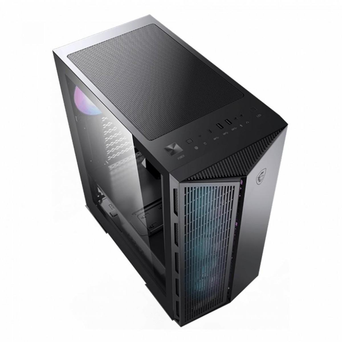 Gabinete Gamer MSI MPG Gungnir 111R, Mid Tower, Vidro Temperado, ATX, Black, Sem Fonte, Com 4 Fans
