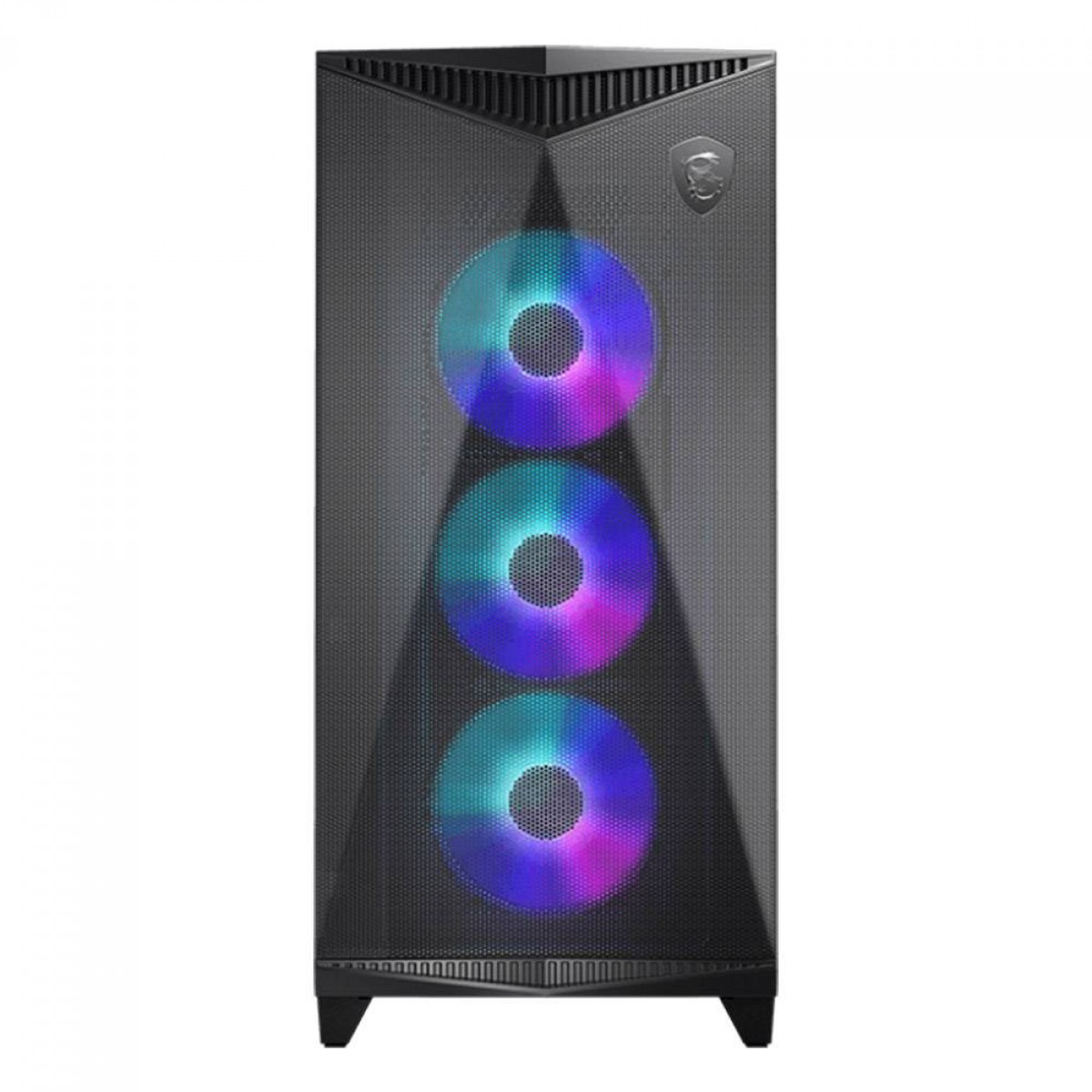 Gabinete Gamer MSI MPG Gungnir 300R AirFlow, Mid Tower, Vidro Temperado, E-ATX, Sem Fonte, Com 4 Fans ARGB, Preto, 306-7G21R21-W57