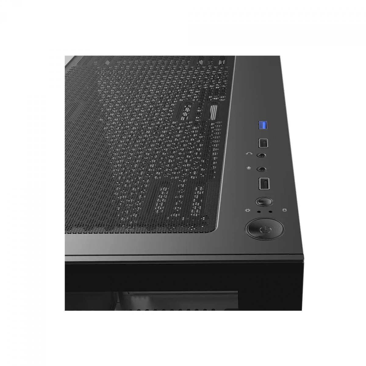 Gabinete Gamer MSI PAG Pano M110A, Mid Tower, Vidro Temperado, MATX, Com 3 Fans RGB, Sem Fonte, Preto