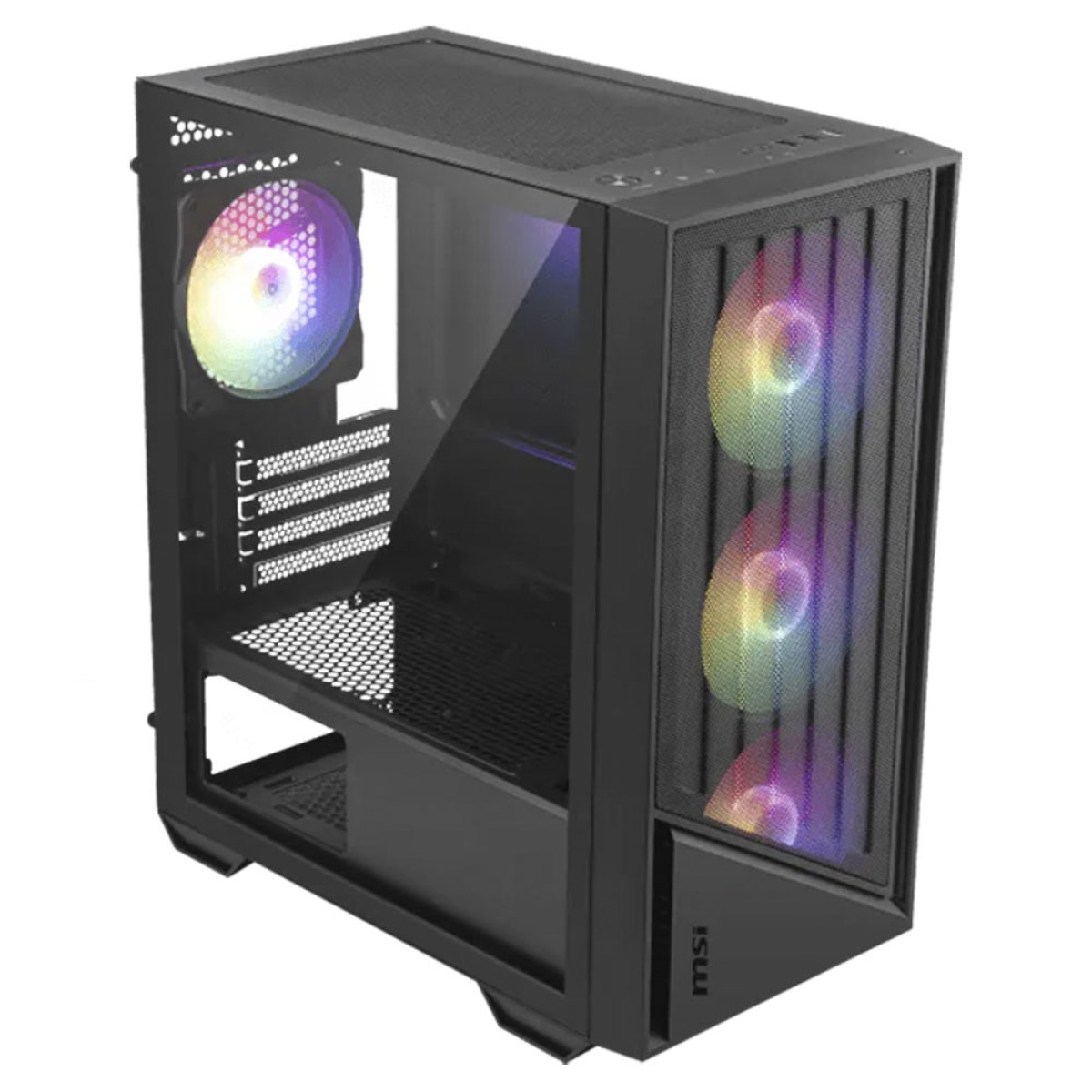 Gabinete Gamer MSI PRO FORCE M051A, Mini Tower, Vidro Temperado, M-ATX, Com 4 Fans RGB, Preto, 306-7G12N03-HH9