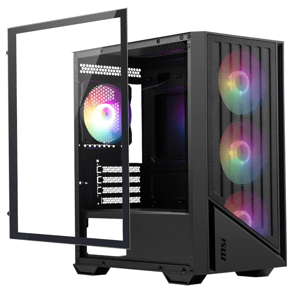 Gabinete Gamer MSI PRO FORCE M051A, Mini Tower, Vidro Temperado, M-ATX, Com 4 Fans RGB, Preto, 306-7G12N03-HH9