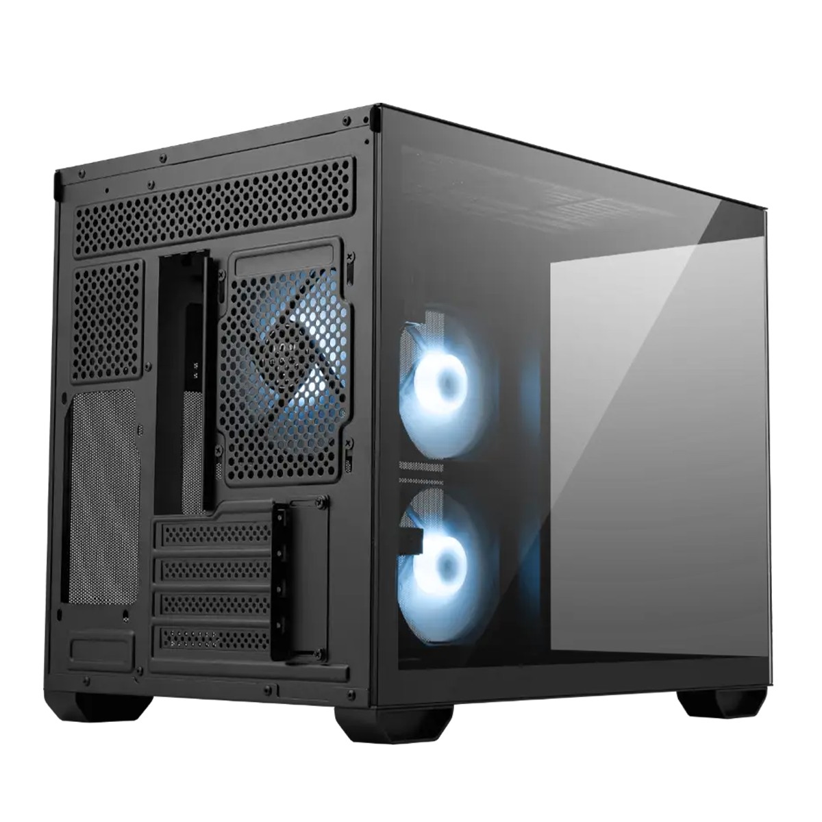 Gabinete Gamer MSI PRO PANO M120R, Mini Tower, Vidro Temperado, M-ATX, ARGB, Com 3 Fans, Preto, 306-7G12P04-HH9