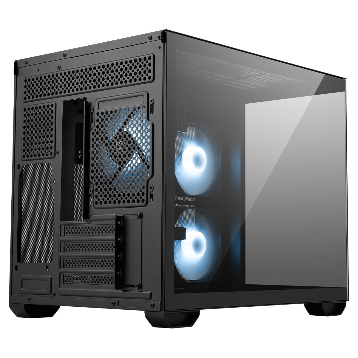 Gabinete Gamer MSI PRO PANO M120R, Mini Tower, Vidro Temperado, M-ATX, ARGB, Com 3 Fans, Preto, 306-7G12P04-HH9