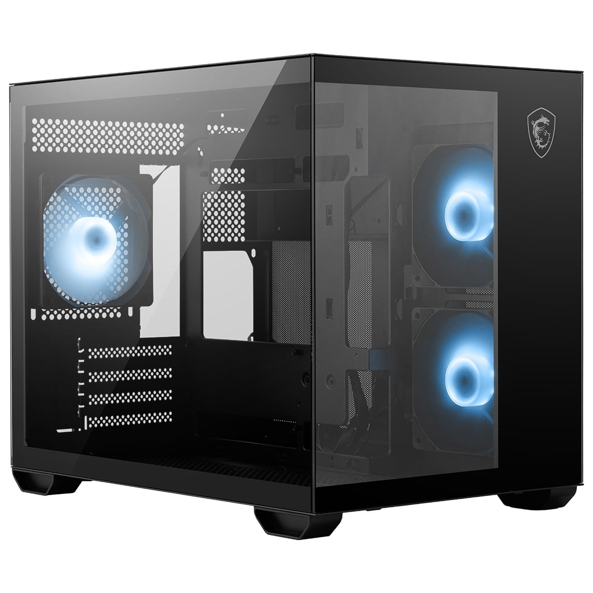 Gabinete Gamer MSI PRO PANO M120R, Mini Tower, Vidro Temperado, M-ATX, ARGB, Com 3 Fans, Preto, 306-7G12P04-HH9
