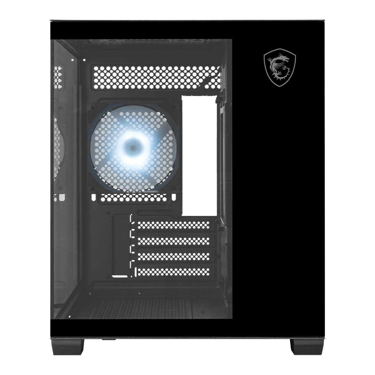 Gabinete Gamer MSI PRO PANO M120R, Mini Tower, Vidro Temperado, M-ATX, ARGB, Com 3 Fans, Preto, 306-7G12P04-HH9