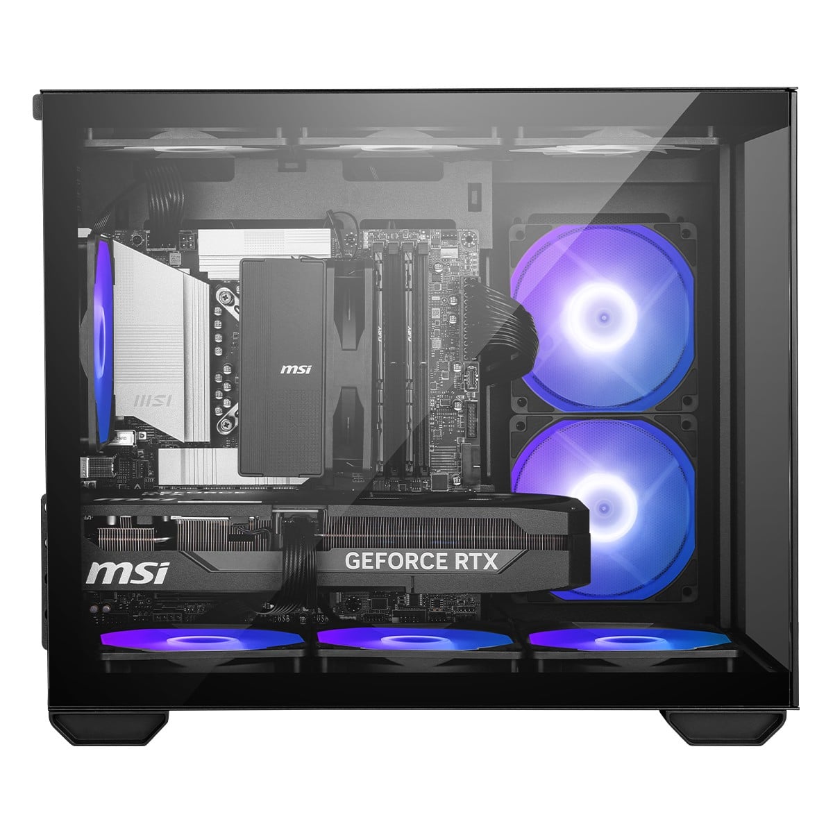 Gabinete Gamer MSI PRO PANO M120R, Mini Tower, Vidro Temperado, M-ATX, ARGB, Com 3 Fans, Preto, 306-7G12P04-HH9
