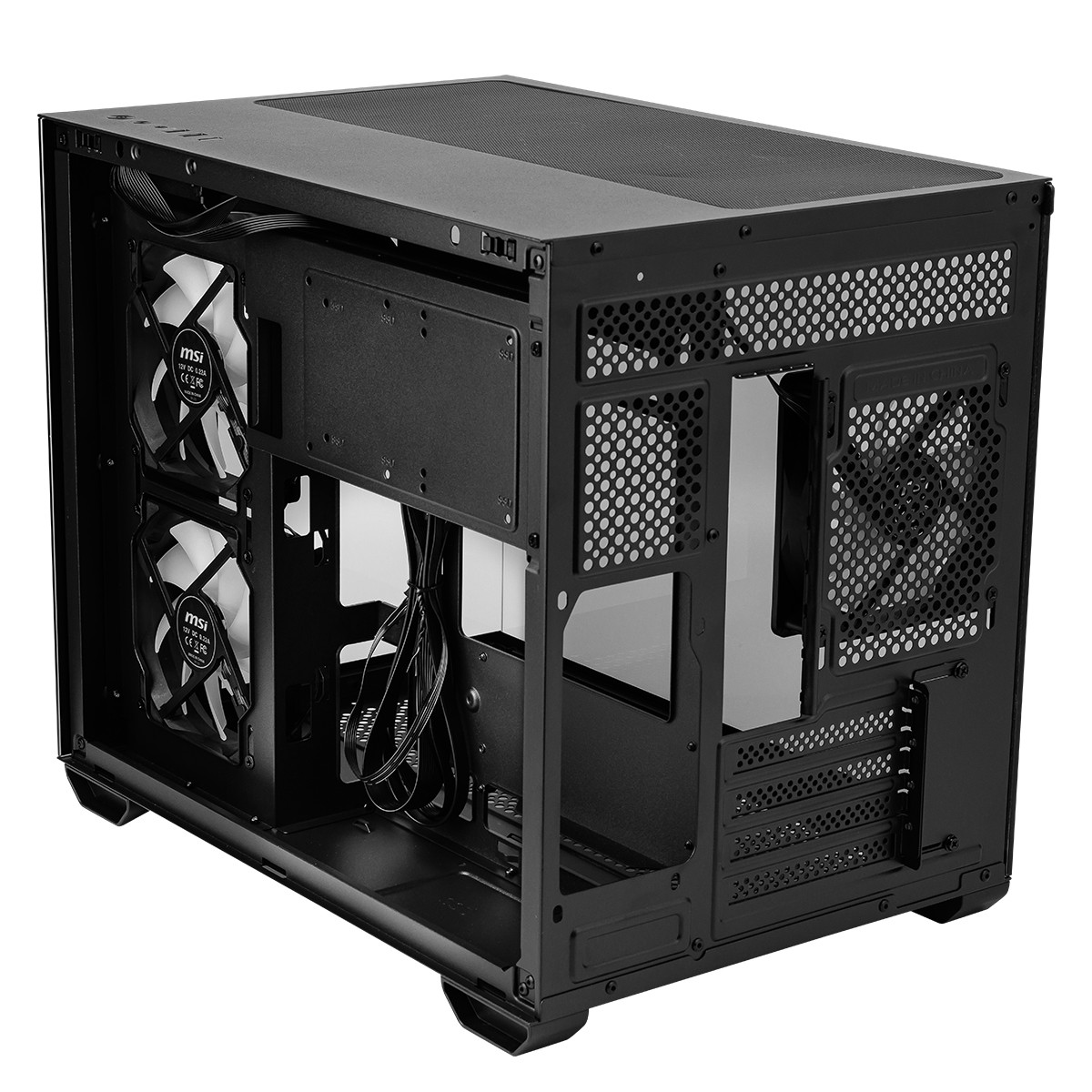 Gabinete Gamer MSI PRO PANO M120R, Mini Tower, Vidro Temperado, M-ATX, ARGB, Com 3 Fans, Preto, 306-7G12P04-HH9