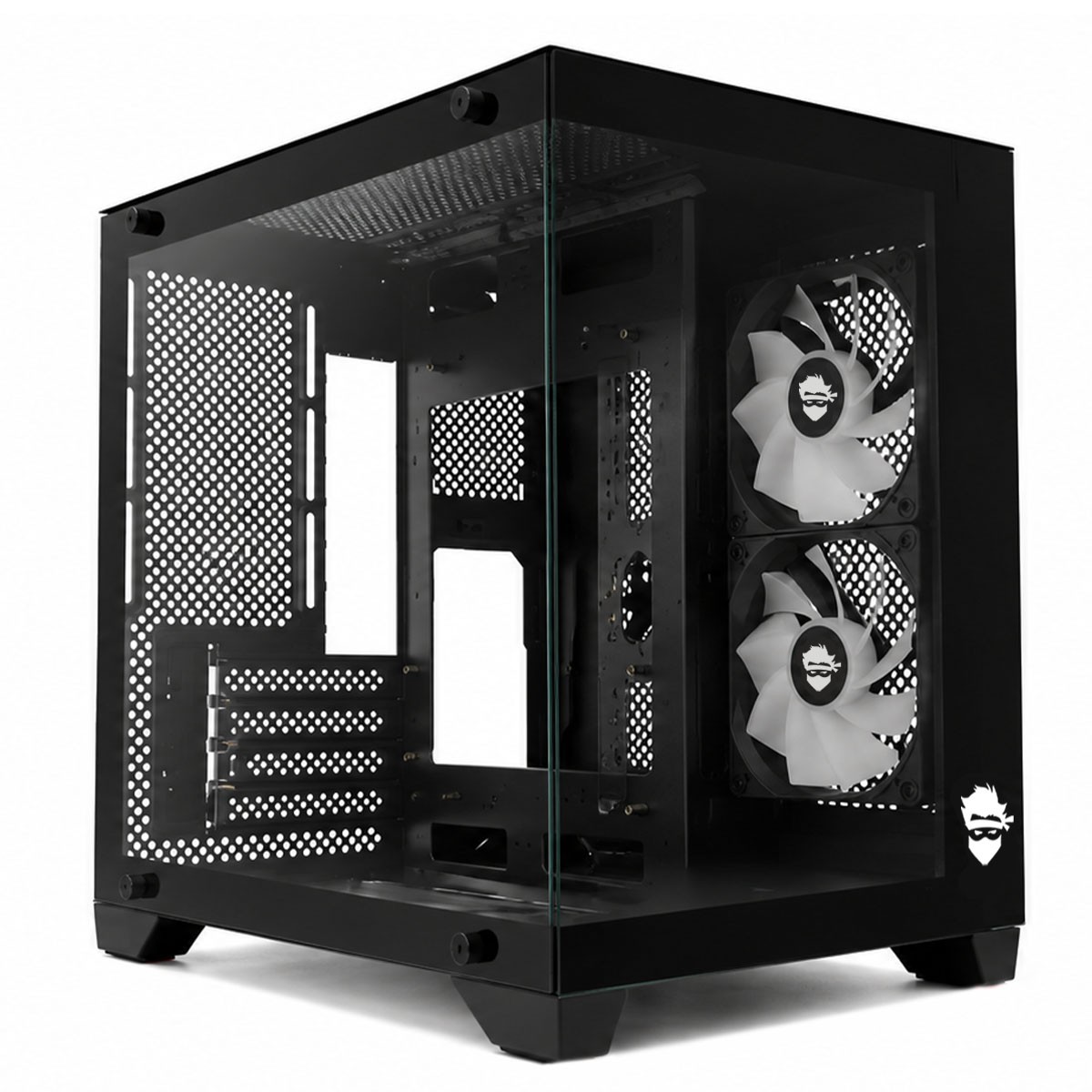 Gabinete Gamer Ninja Akyra X2, Mid Tower, Vidro Temperado, M-ATX, Com 2 Fans, Sem Fonte, Preto, GN-CS-MAB2FAKYRA