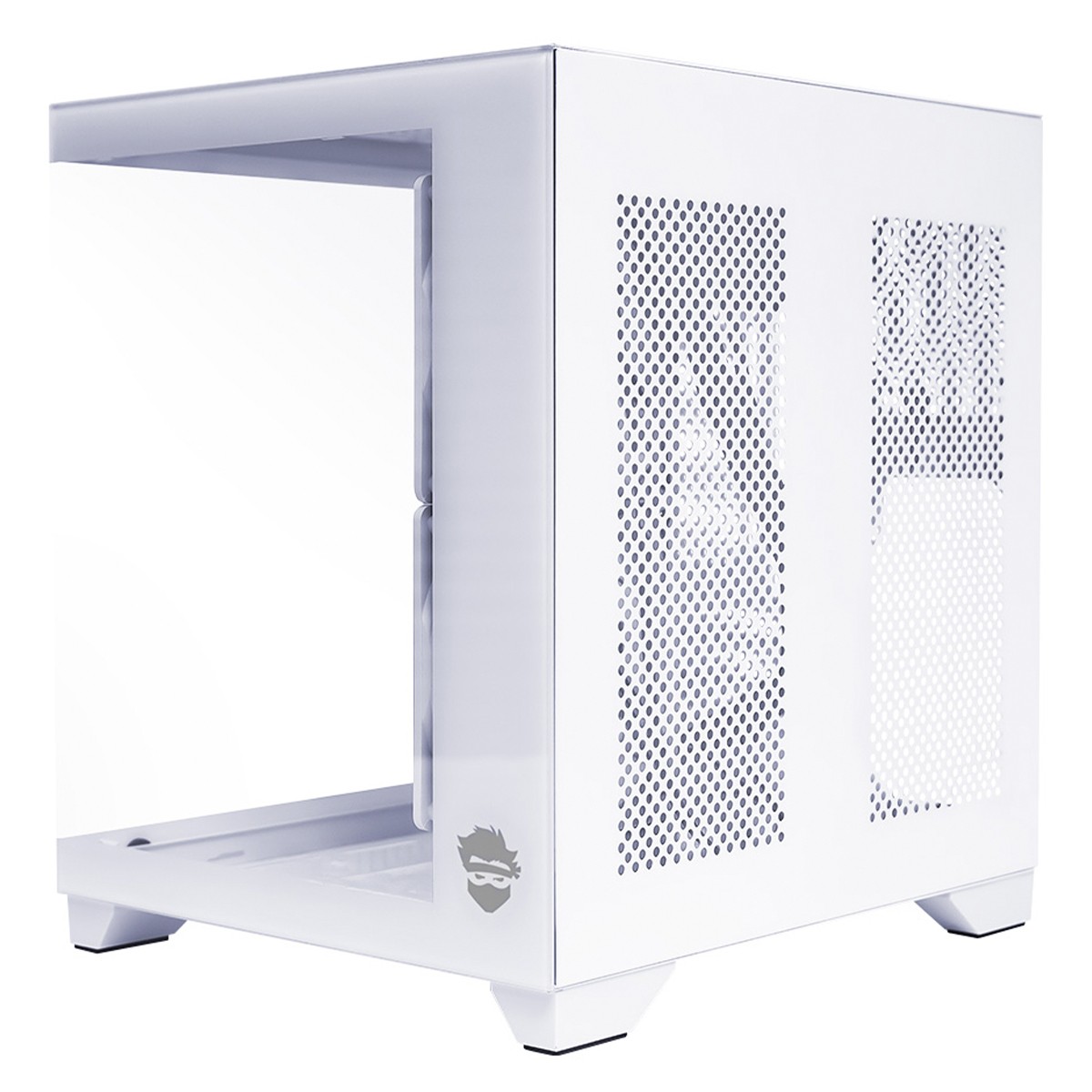 Gabinete Gamer Ninja Akyra X2 White, Mid Tower, Vidro Temperado, M-ATX, Com 2 Fans, Sem Fonte, Branco, GN-CS-MAB2FAKYRAWH