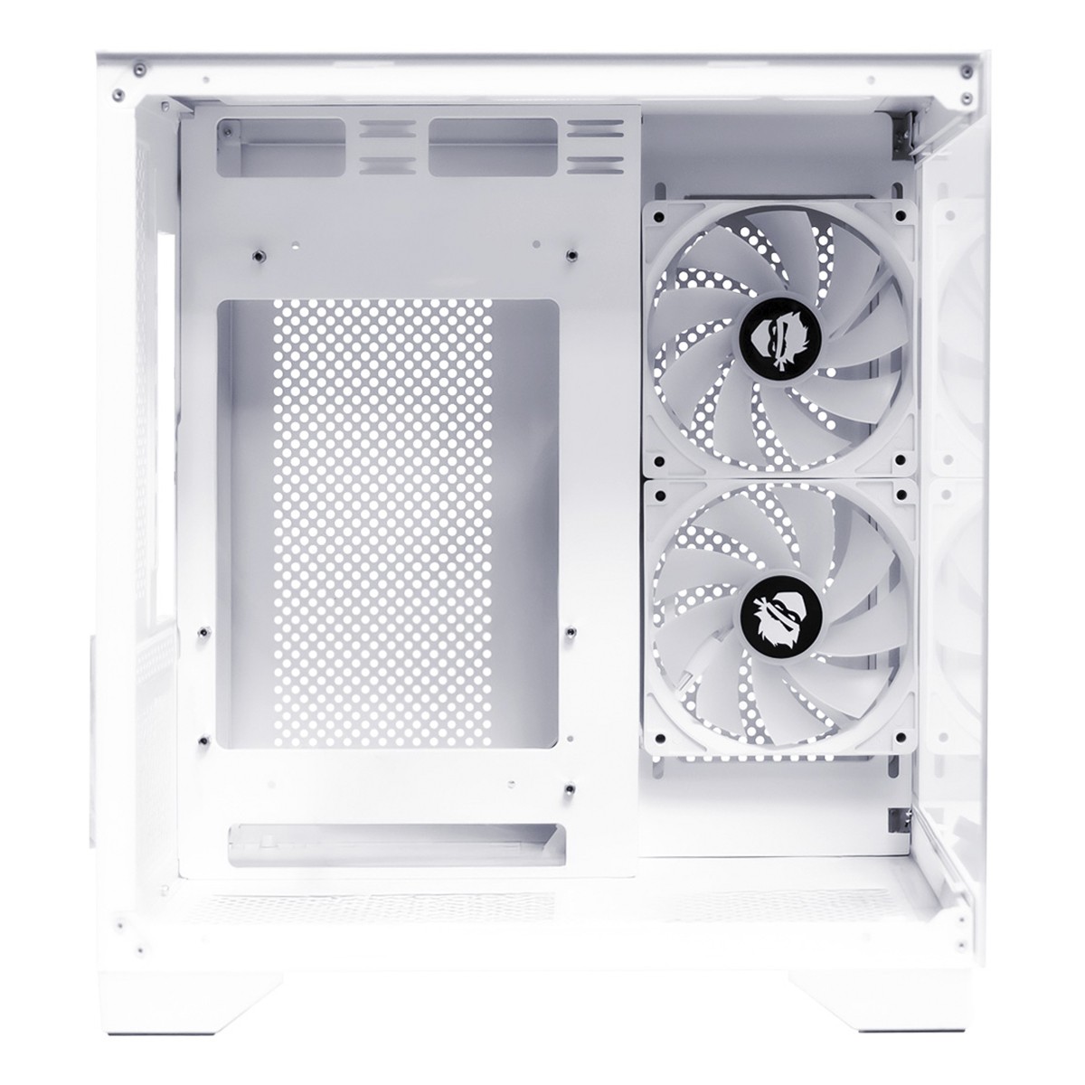 Gabinete Gamer Ninja Akyra X2 White, Mid Tower, Vidro Temperado, M-ATX, Com 2 Fans, Sem Fonte, Branco, GN-CS-MAB2FAKYRAWH