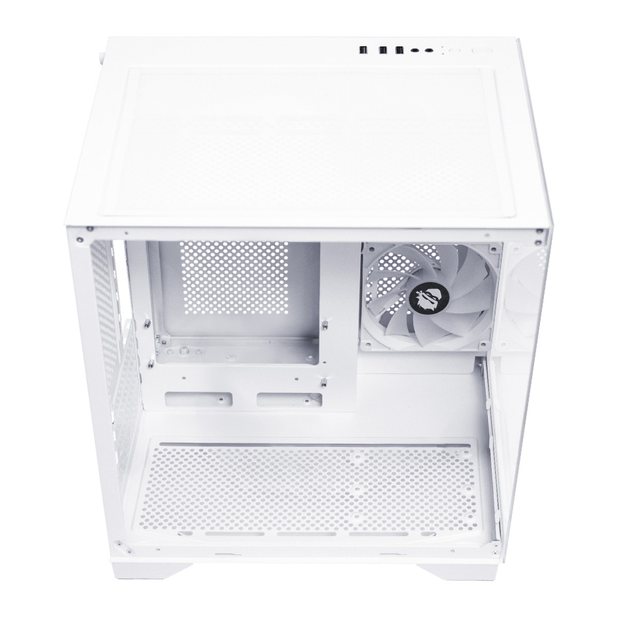 Gabinete Gamer Ninja Akyra X2 White, Mid Tower, Vidro Temperado, M-ATX, Com 2 Fans, Sem Fonte, Branco, GN-CS-MAB2FAKYRAWH