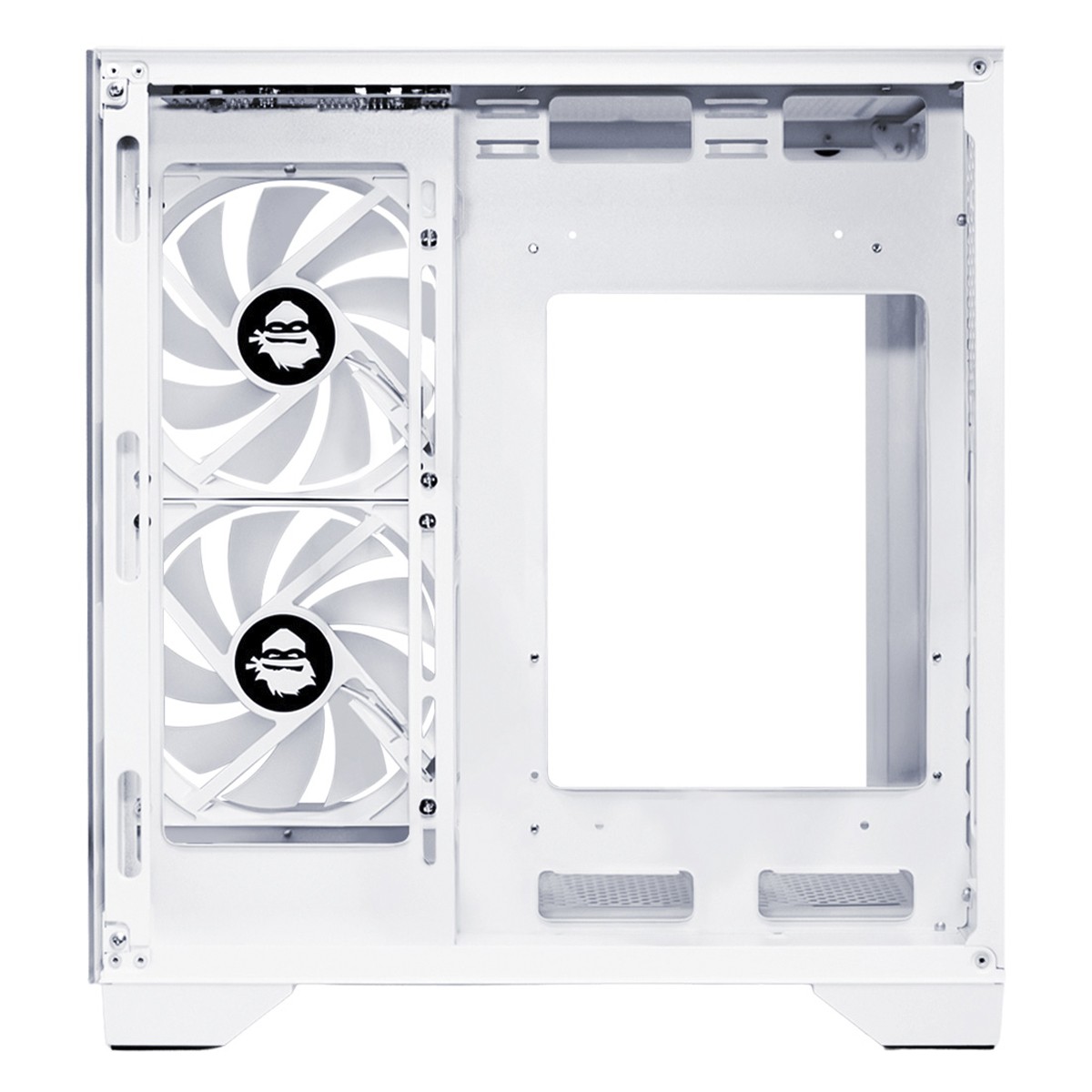 Gabinete Gamer Ninja Akyra X2 White, Mid Tower, Vidro Temperado, M-ATX, Com 2 Fans, Sem Fonte, Branco, GN-CS-MAB2FAKYRAWH