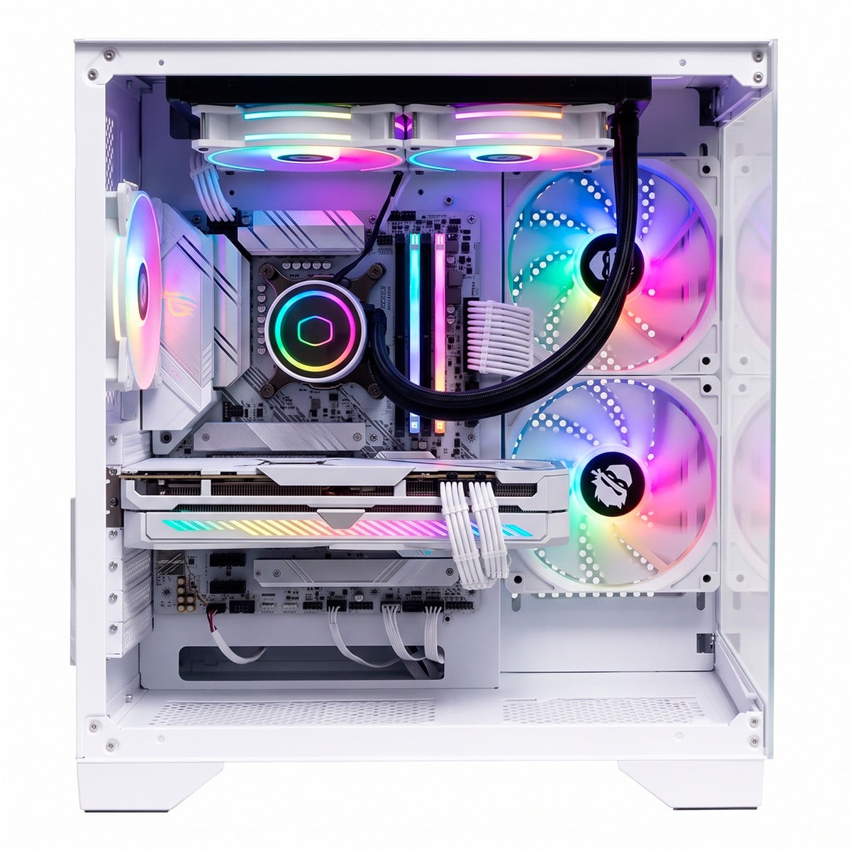 Gabinete Gamer Ninja Akyra X2 White, Mid Tower, Vidro Temperado, M-ATX, Com 2 Fans, Sem Fonte, Branco, GN-CS-MAB2FAKYRAWH