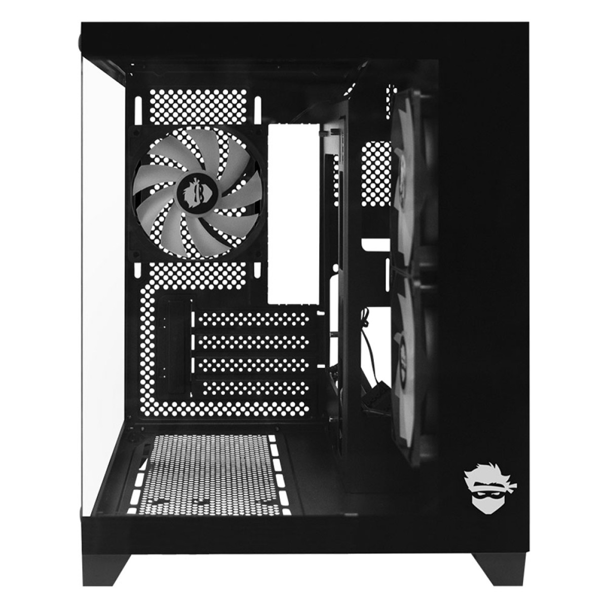 Gabinete Gamer Ninja Akyra X3, Mid Tower, Vidro Temperado, M-ATX, Com 3 Fans, Sem Fonte, Preto, GN-CS-MAB3FAKYRA