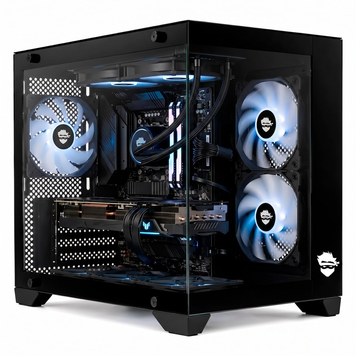 Gabinete Gamer Ninja Akyra X3, Mid Tower, Vidro Temperado, M-ATX, Com 3 Fans, Sem Fonte, Preto, GN-CS-MAB3FAKYRA