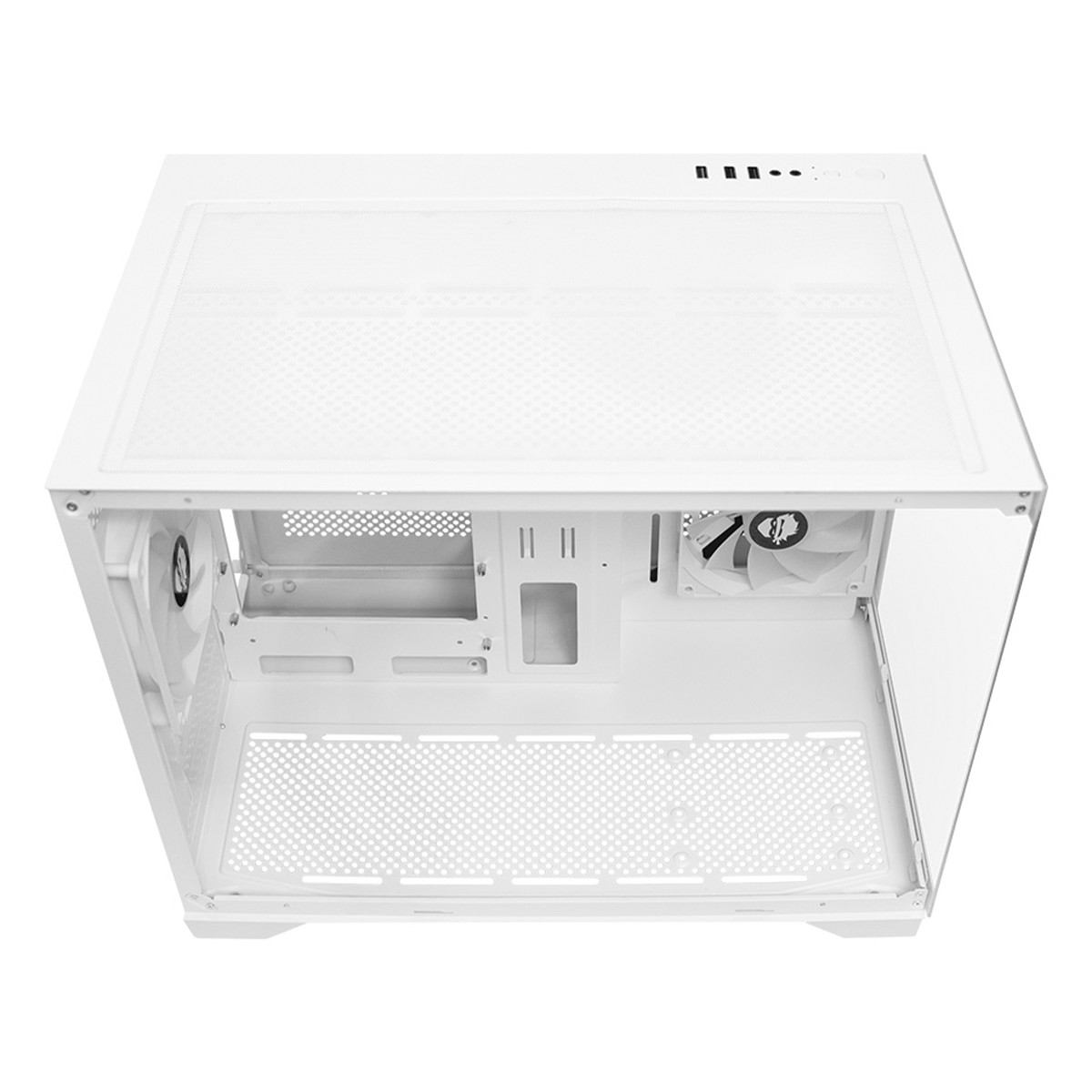 Gabinete Gamer Ninja Akyra X3 White, Mid Tower, Vidro Temperado, M-ATX, Com 3 Fans, Sem Fonte, Branco, GN-CS-MAB3FAKYRAWH