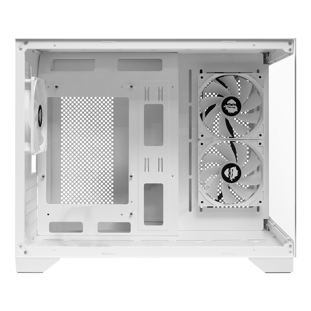 Gabinete Gamer Ninja Akyra X3 White, Mid Tower, Vidro Temperado, M-ATX, Com 3 Fans, Sem Fonte, Branco, GN-CS-MAB3FAKYRAWH
