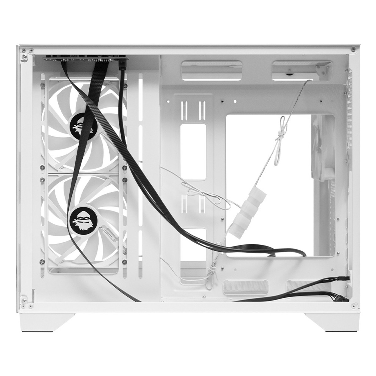 Gabinete Gamer Ninja Akyra X3 White, Mid Tower, Vidro Temperado, M-ATX, Com 3 Fans, Sem Fonte, Branco, GN-CS-MAB3FAKYRAWH