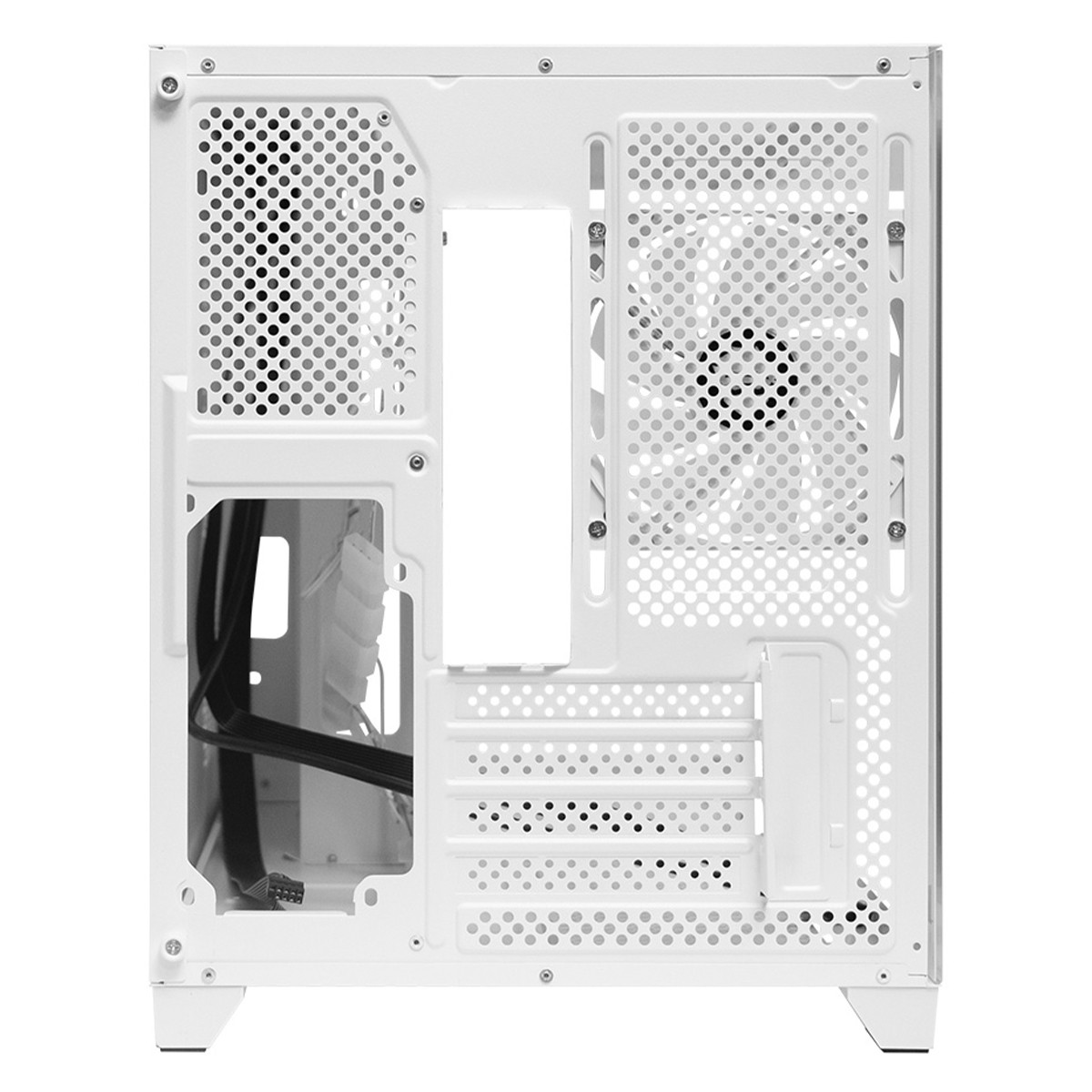 Gabinete Gamer Ninja Akyra X3 White, Mid Tower, Vidro Temperado, M-ATX, Com 3 Fans, Sem Fonte, Branco, GN-CS-MAB3FAKYRAWH