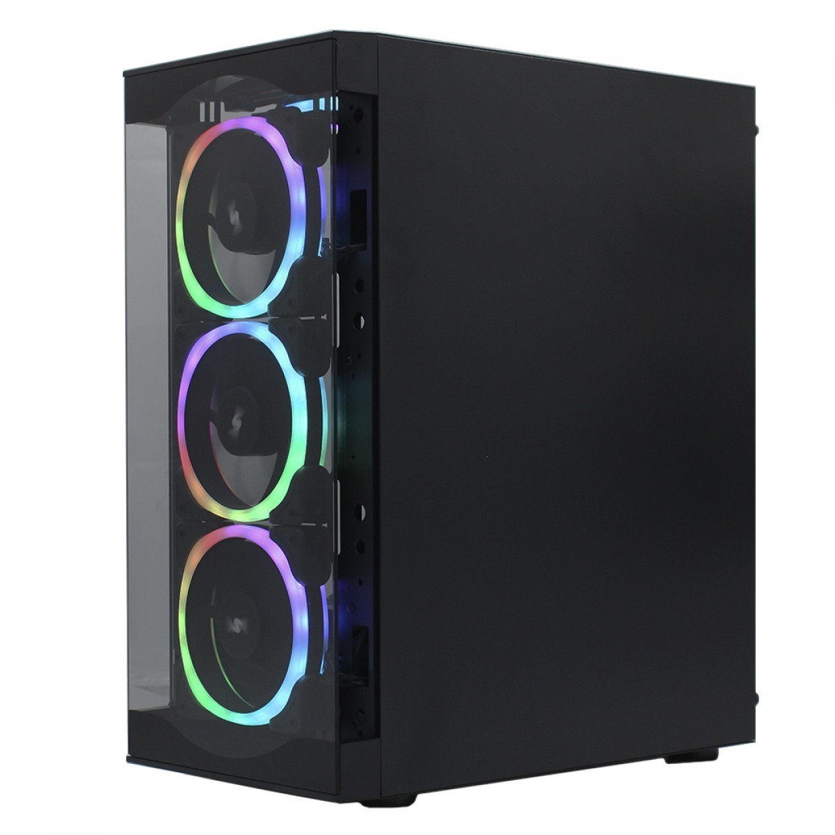 Gabinete Gamer Ninja Chiyome, Mid Tower, Vidro Temperado, ATX, Black, Sem Fonte, Com 6 Fans Gamer Ninja Fuuton